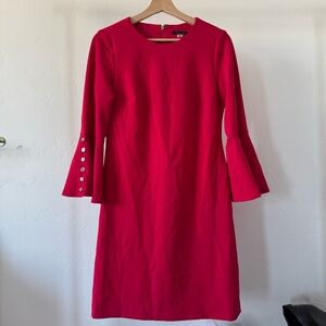 Tommy Hilfiger Vibrant Red/Pink Long Sleeve Dress Women’s Size 8